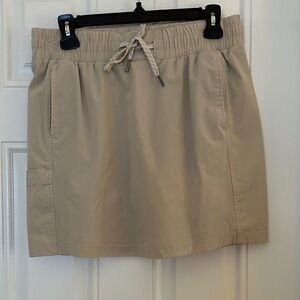 Casual Tan Skort with Elastic Waist
